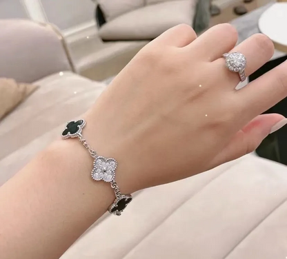 EMKOSUNG 18K Gold  Plated  Four Leaf Clover Bracelets for Women