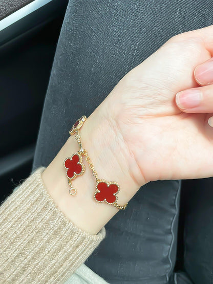 EMKOSUNG 18K Gold  Plated  Four Leaf Clover Bracelets for Women