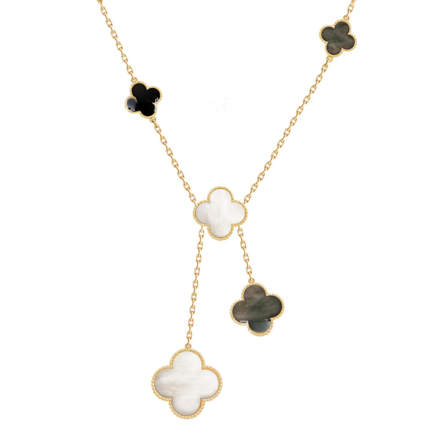 EMKOSUNG 18K Gold  Plated 6 Flowers Four Leaf Clover Necklaces for Women