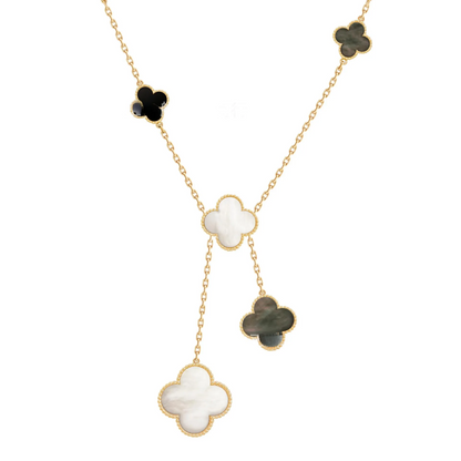 EMKOSUNG 18K Gold  Plated 6 Flowers Four Leaf Clover Necklaces for Women