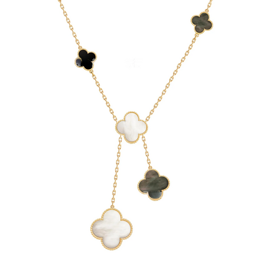 EMKOSUNG 18K Gold  Plated 6 Flowers Four Leaf Clover Necklaces for Women