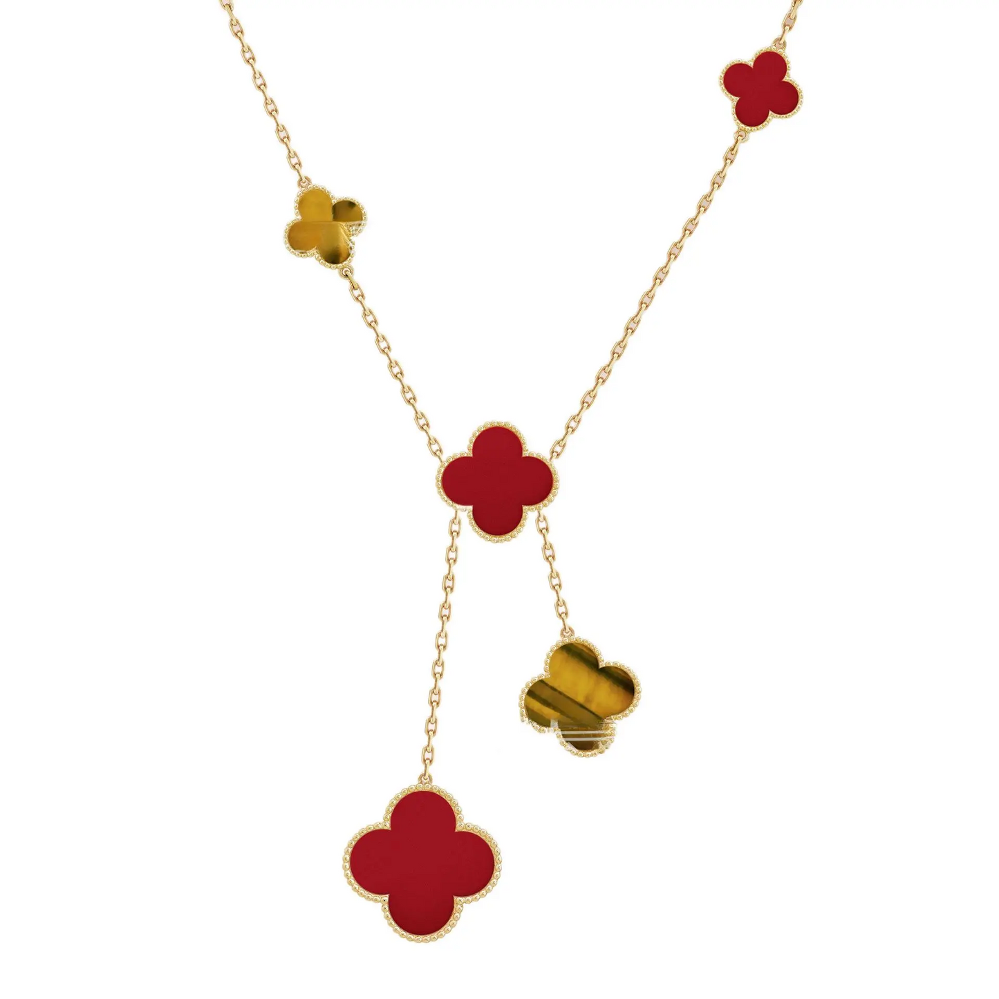 EMKOSUNG 18K Gold  Plated  6 Flowers Four Leaf Clover Necklaces for Women