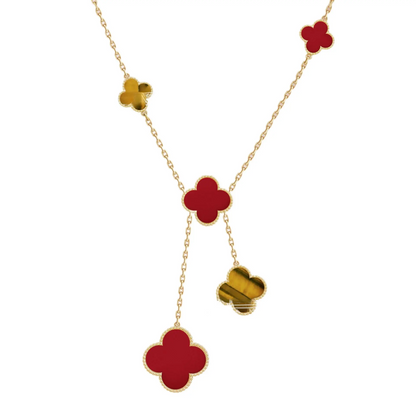 EMKOSUNG 18K Gold  Plated  6 Flowers Four Leaf Clover Necklaces for Women