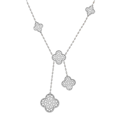 EMKOSUNG 18K Gold  Plated  6 Flowers Four Leaf Clover Necklaces for Women
