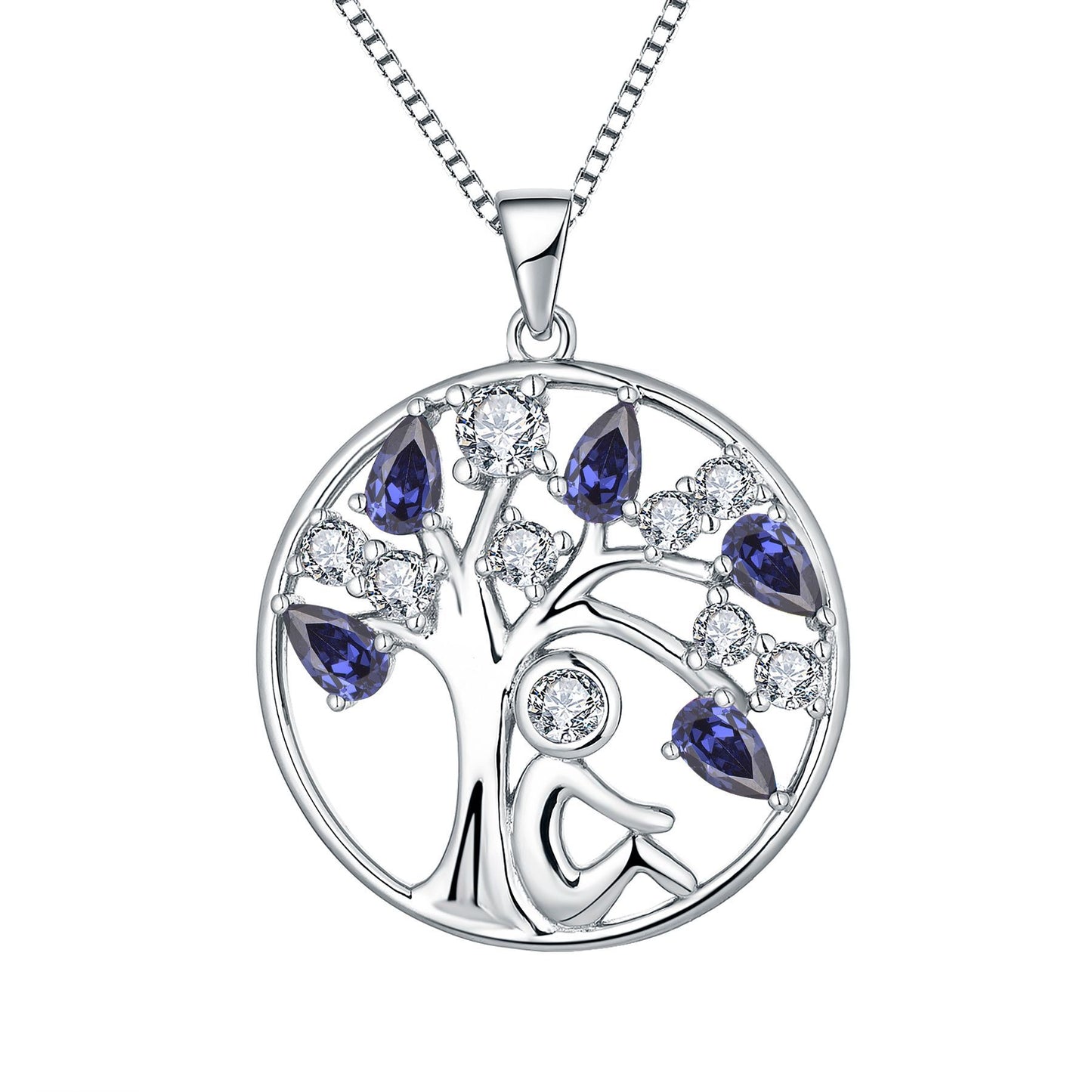 EMKOSUNG 18K Gold Plated Light Luxury Lifetree Birthstone Heart  Necklaces for Women