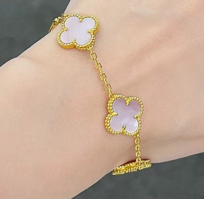 EMKOSUNG 18K Gold  Plated  Four Leaf Clover Bracelets for Women