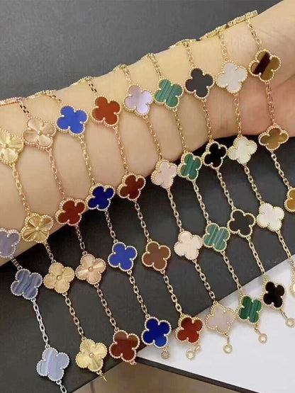 EMKOSUNG 18K Gold  Plated  Four Leaf Clover Bracelets for Women