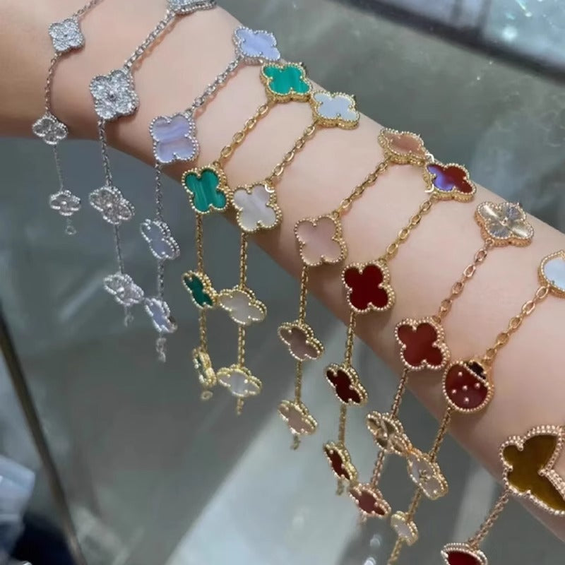 EMKOSUNG 18K Gold  Plated  Four Leaf Clover Bracelets for Women