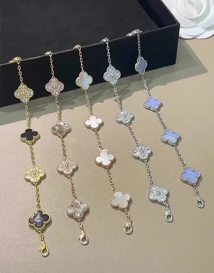 EMKOSUNG 18K Gold  Plated  Four Leaf Clover Bracelets for Women