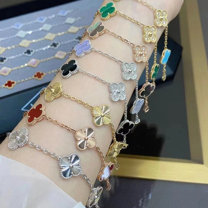 EMKOSUNG 18K Gold  Plated  Four Leaf Clover Bracelets for Women