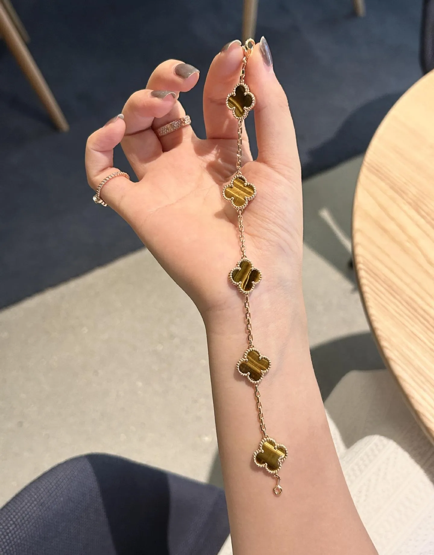 EMKOSUNG 18K Gold  Plated  Four Leaf Clover Bracelets for Women