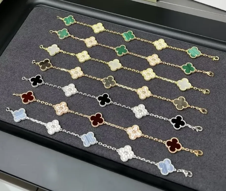 EMKOSUNG 18K Gold  Plated  Four Leaf Clover Bracelets for Women