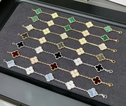 EMKOSUNG 18K Gold  Plated  Four Leaf Clover Bracelets for Women