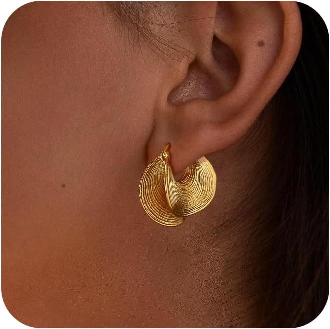 EMKOSUNG 18K Gold  Plated  Light Luxury Silver Earrings for Women