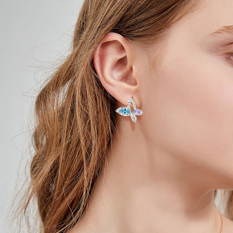 EMKOSUNG 18K Gold  Plated  Light Luxury Silver Earrings for Women