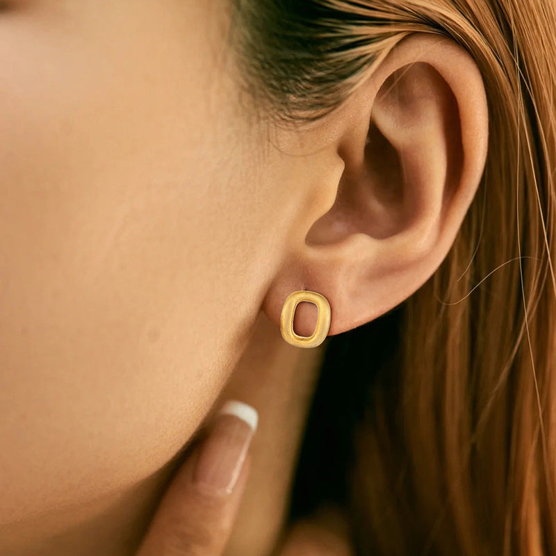 EMKOSUNG 18K Gold  Plated  Light Luxury Silver Earrings for Women