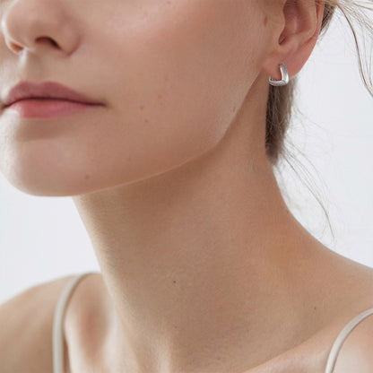 EMKOSUNG 18K Gold  Plated  Light Luxury Silver Earrings for Women