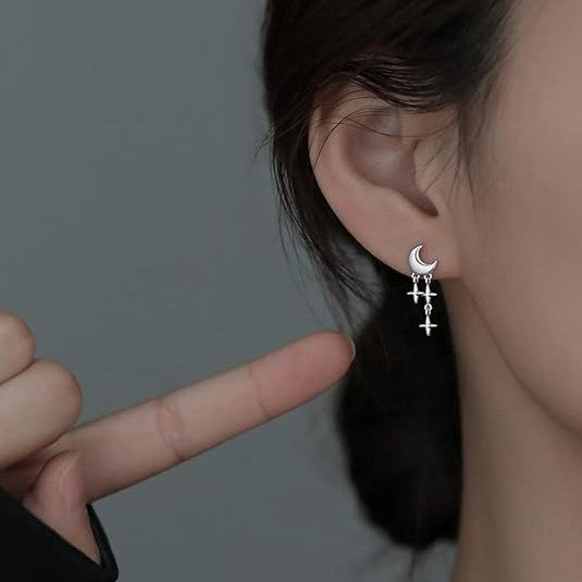 EMKOSUNG 18K Gold  Plated  Light Luxury Silver Earrings for Women