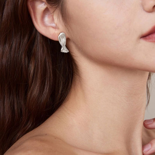 EMKOSUNG 18K Gold  Plated  Light Luxury Silver Earrings for Women