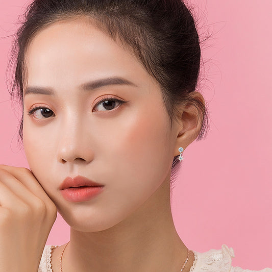 EMKOSUNG 18K Gold  Plated Minimalist Fashion Silver Earrings for Women