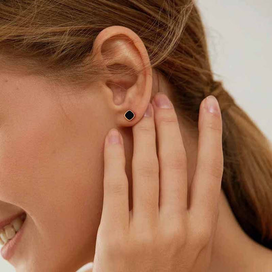 EMKOSUNG 18K Gold  Plated Minimalist Fashion Silver Earrings for Women