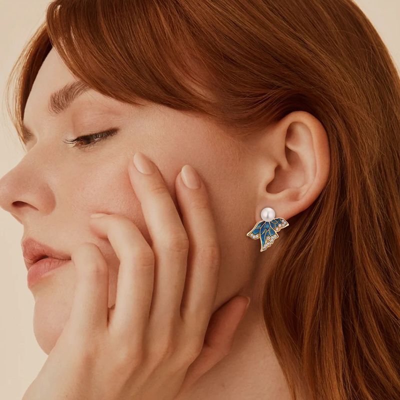 EMKOSUNG 18K Gold  Plated Minimalist Fashion Silver Earrings for Women