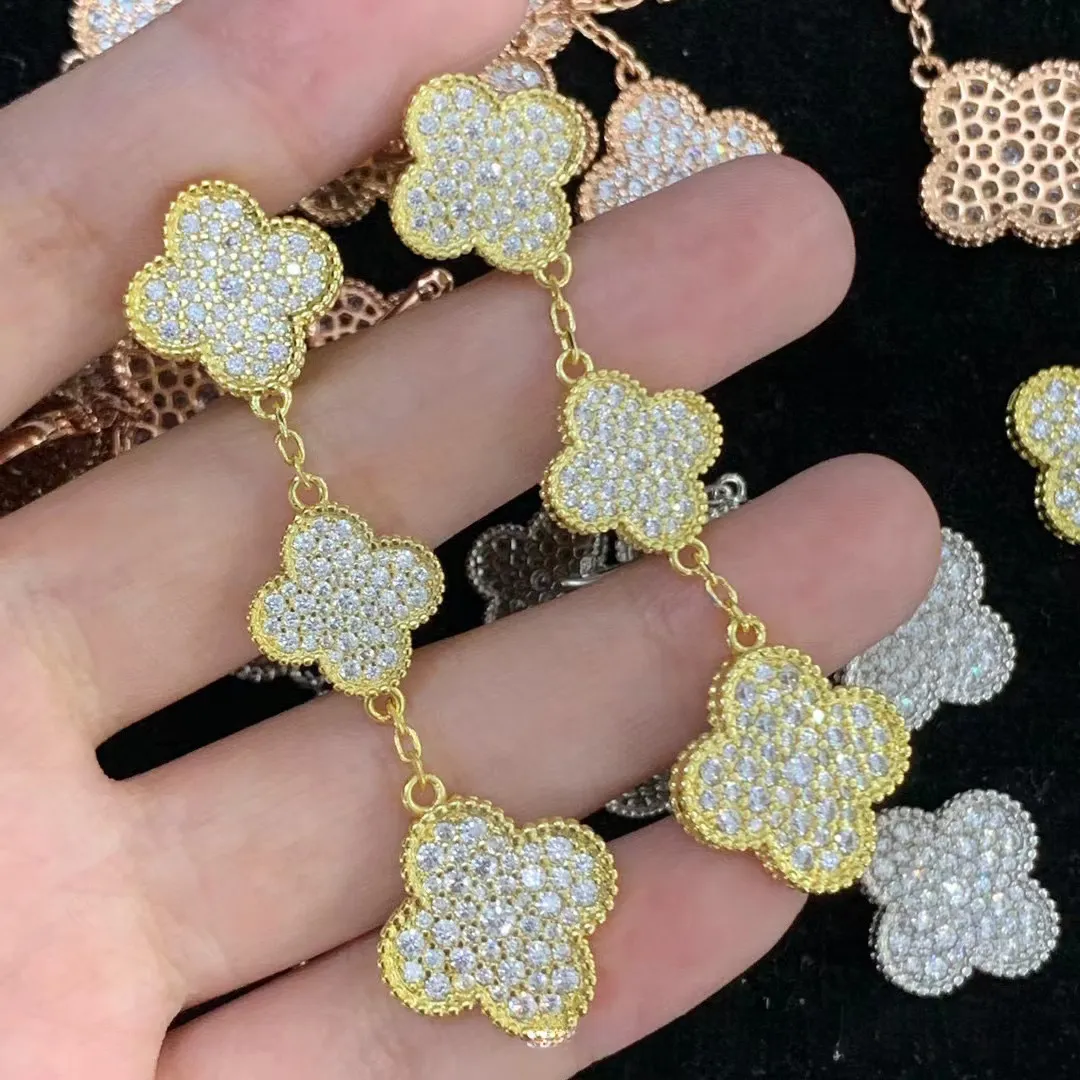 EMKOSUNG 18K Gold  Plated 3 Flowers Four Leaf Clover Earrings for Women