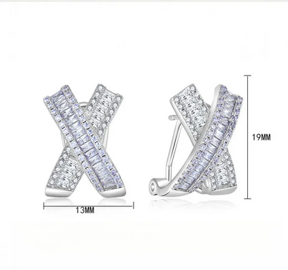 EMKOSUNG 18K Gold  Plated  Light Luxury Silver Earrings for Women