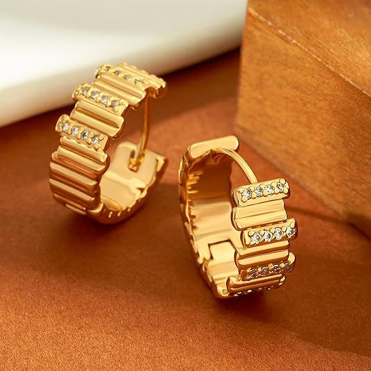 EMKOSUNG 18K Gold  Plated  Light Luxury Silver Earrings for Women