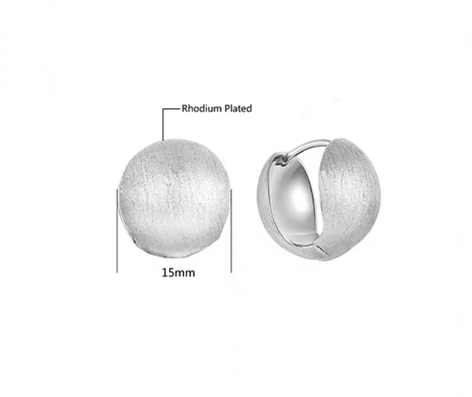 EMKOSUNG 18K Gold  Plated Round Brushed Silver Earrings for Women