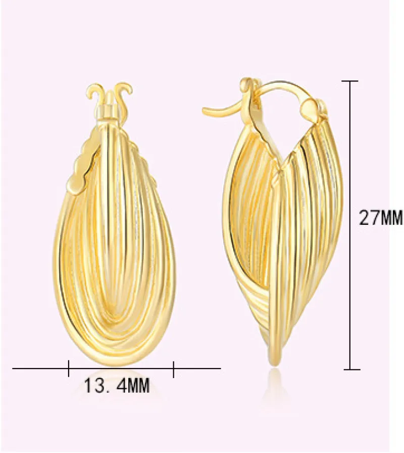 EMKOSUNG 18K Gold  Plated  Light Luxury Silver Earrings for Women