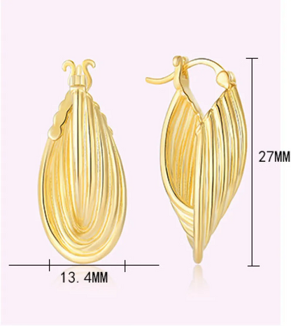 EMKOSUNG 18K Gold  Plated  Light Luxury Silver Earrings for Women
