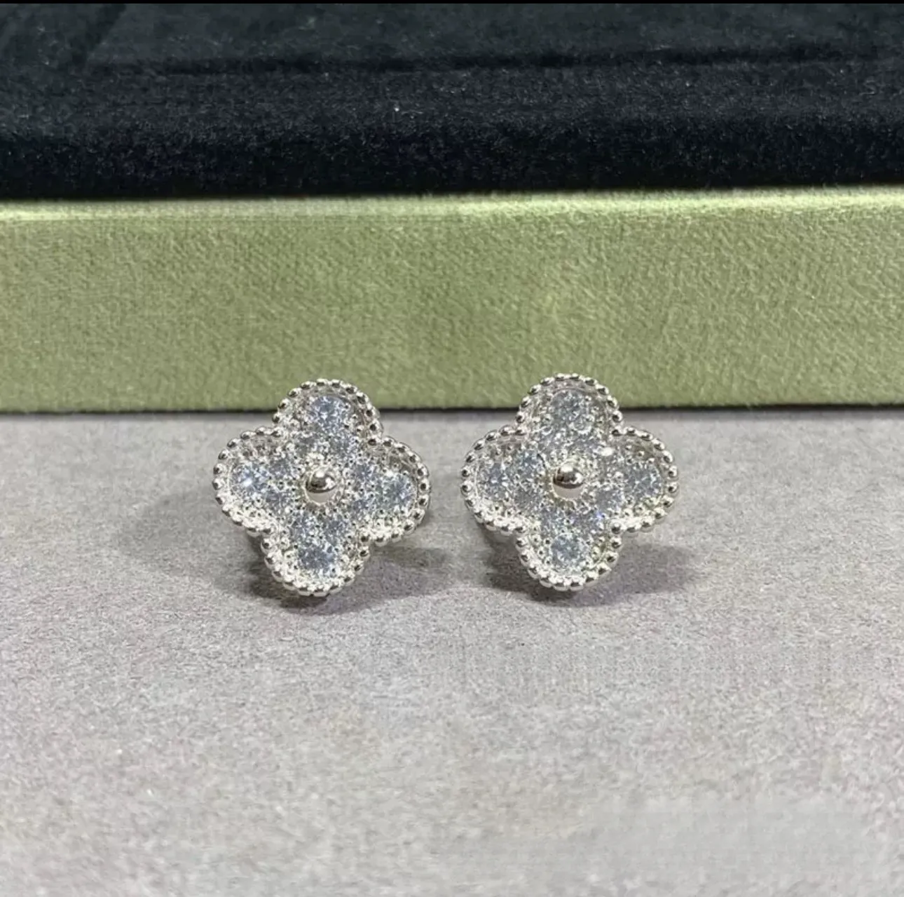 EMKOSUNG 18K Gold  Plated  Single Flowers Four Leaf Clover Earrings for Women