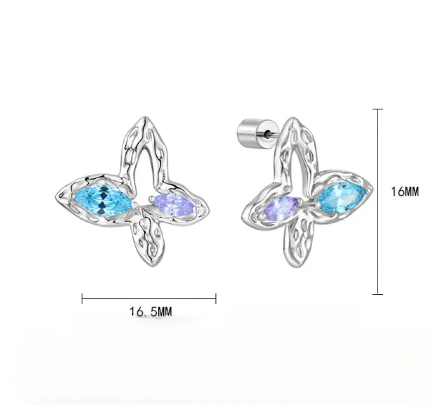 EMKOSUNG 18K Gold  Plated  Light Luxury Silver Earrings for Women