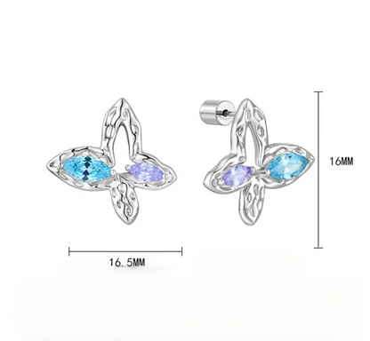 EMKOSUNG 18K Gold  Plated  Light Luxury Silver Earrings for Women