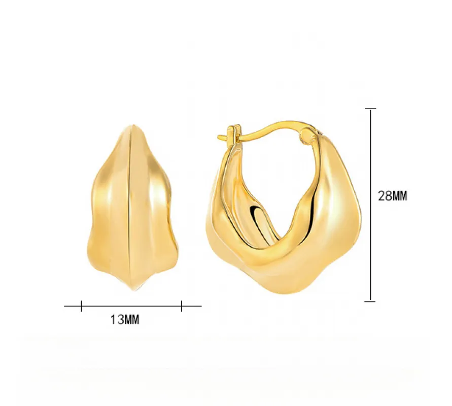 EMKOSUNG 18K Gold  Plated  Light Luxury Silver Earrings for Women