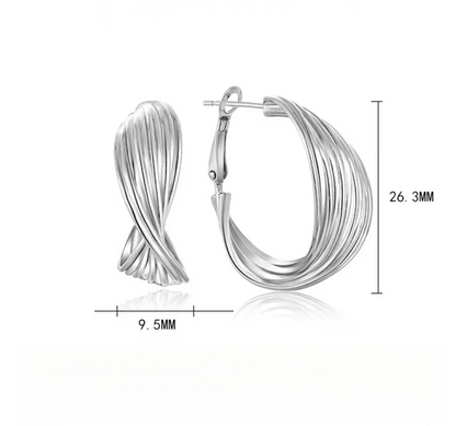 EMKOSUNG 18K Gold  Plated  Light Luxury Silver Earrings for Women