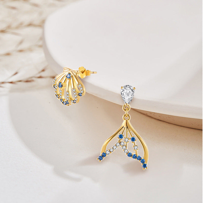 EMKOSUNG 18K Gold  Plated Minimalist Fashion Silver Earrings for Women