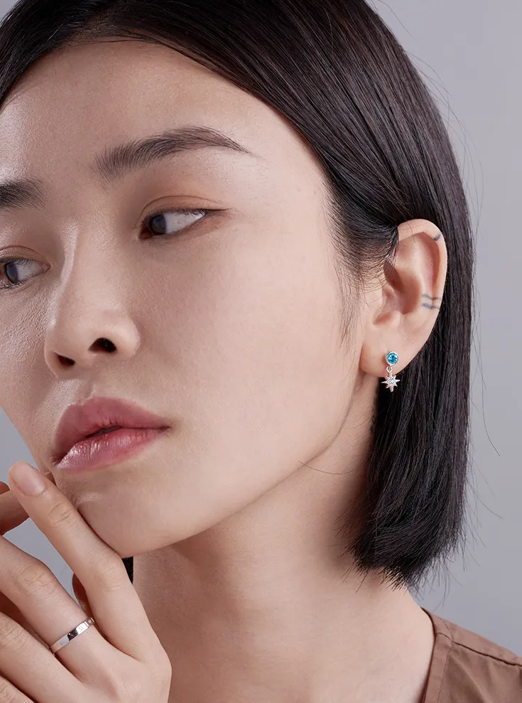 EMKOSUNG 18K Gold  Plated Minimalist Fashion Silver Earrings for Women