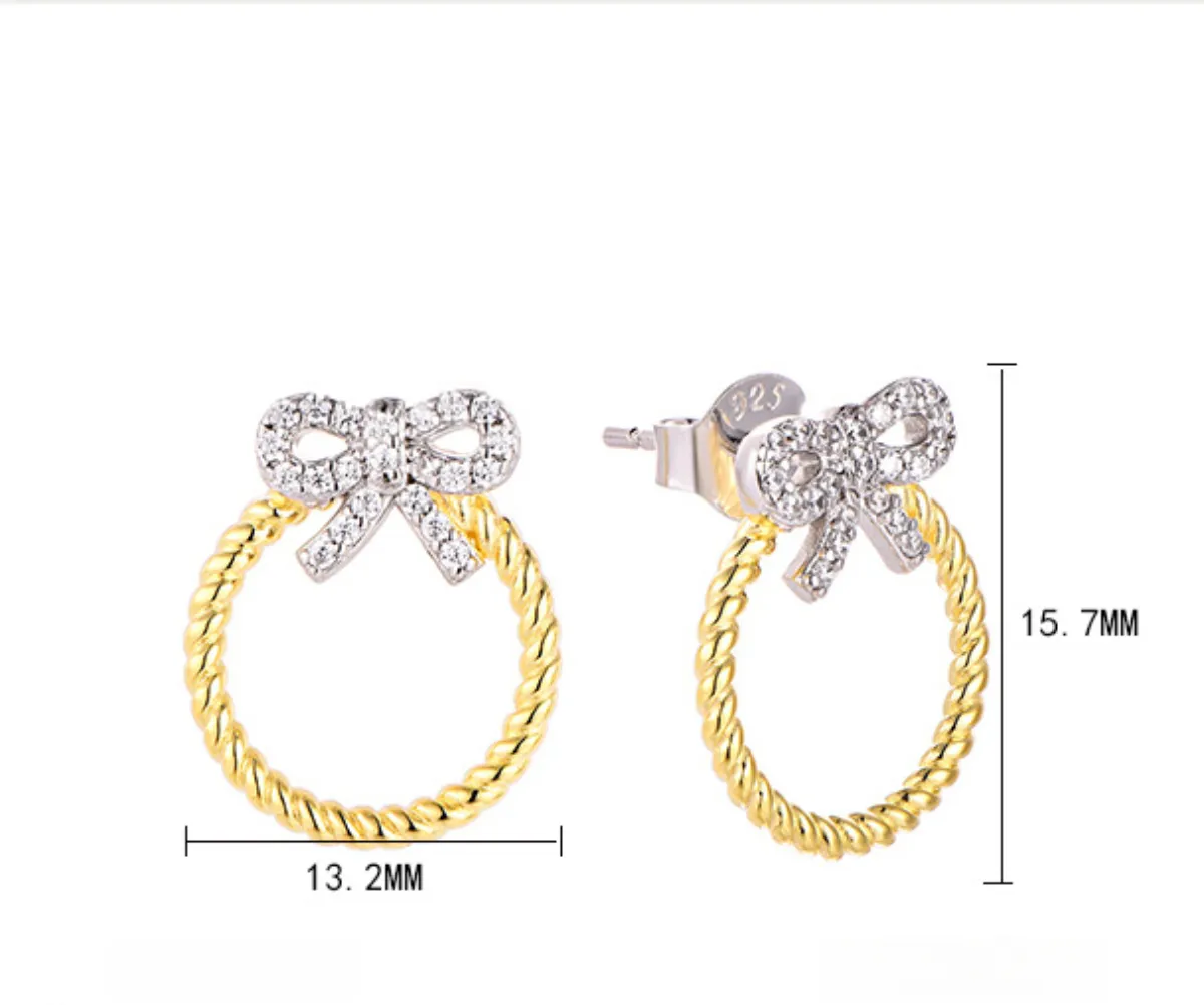 EMKOSUNG 18K Gold  Plated Minimalist Fashion Silver Earrings for Women