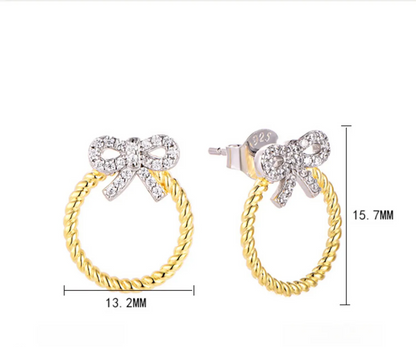 EMKOSUNG 18K Gold  Plated Minimalist Fashion Silver Earrings for Women