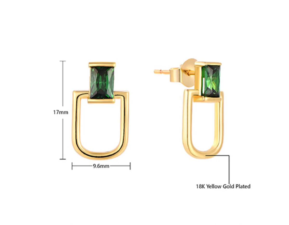 EMKOSUNG 18K Gold  Plated Minimalist Fashion Silver Earrings for Women