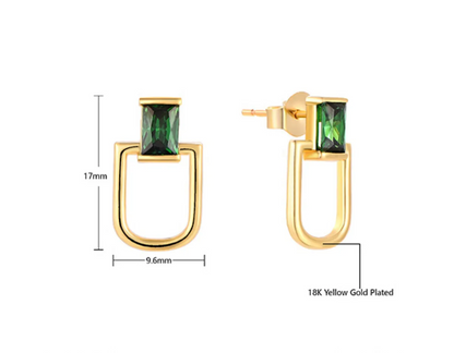 EMKOSUNG 18K Gold  Plated Minimalist Fashion Silver Earrings for Women