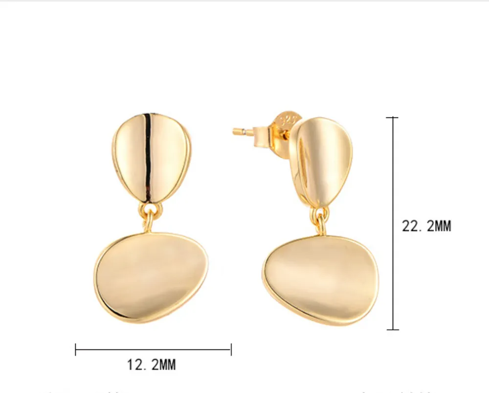 EMKOSUNG 18K Gold  Plated Minimalist Fashion Silver Earrings for Women