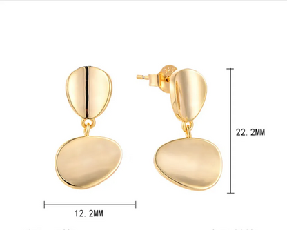 EMKOSUNG 18K Gold  Plated Minimalist Fashion Silver Earrings for Women