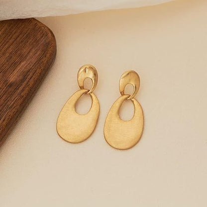 EMKOSUNG 18K Gold  Plated Minimalist Fashion Silver Earrings for Women