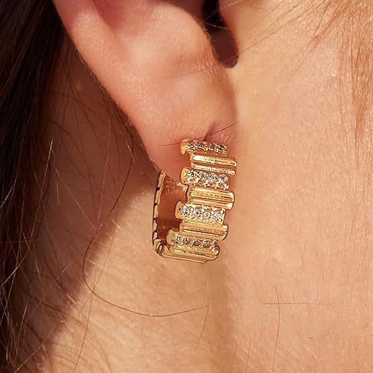 EMKOSUNG 18K Gold  Plated  Light Luxury Silver Earrings for Women