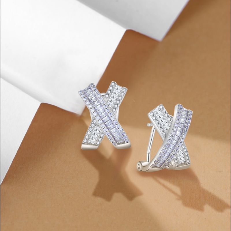 EMKOSUNG 18K Gold  Plated  Light Luxury Silver Earrings for Women