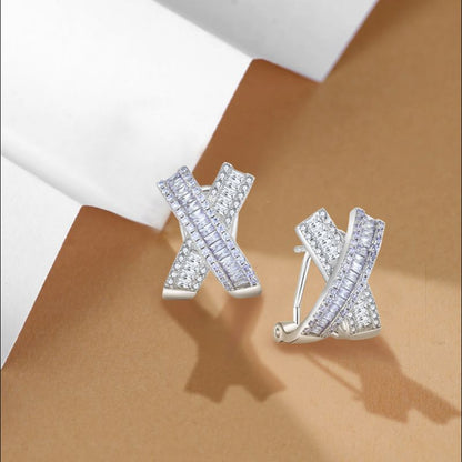 EMKOSUNG 18K Gold  Plated  Light Luxury Silver Earrings for Women