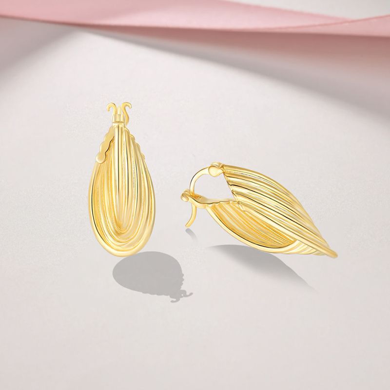 EMKOSUNG 18K Gold  Plated  Light Luxury Silver Earrings for Women
